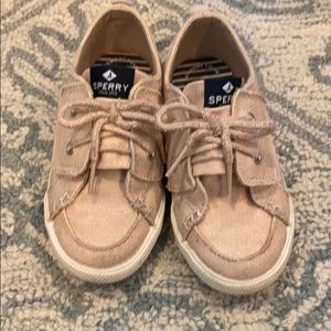 Pink sperry slide on shoes